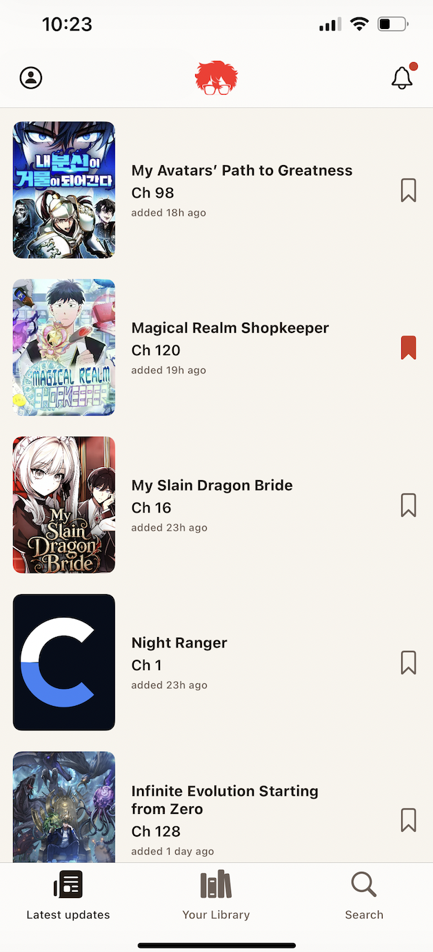 ManhwaShelf latest updates — new chapters across every series you follow